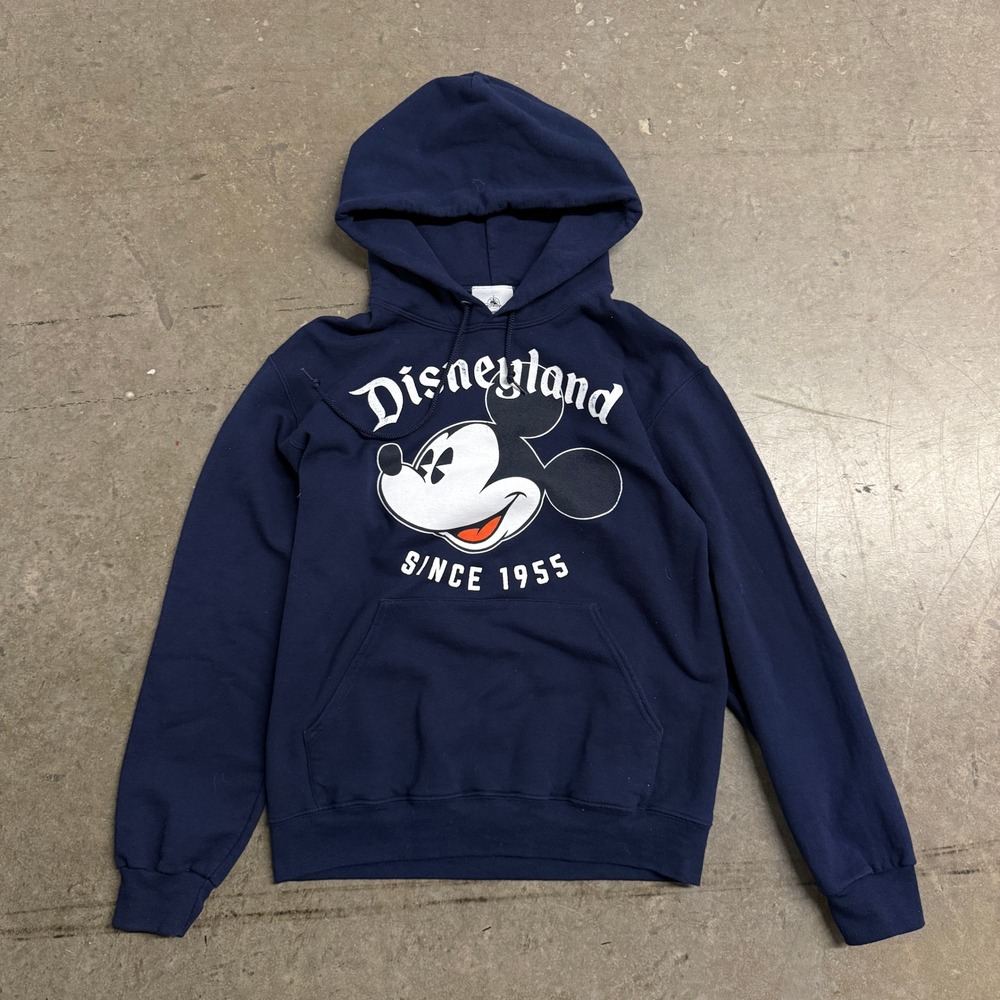 Disney Mickey Mouse Disneyland Since 1955 Hoodie Navy Blue Small Pullover
